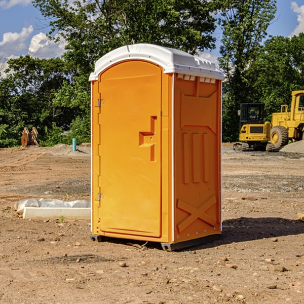 how often are the portable restrooms cleaned and serviced during a rental period in Higginsville